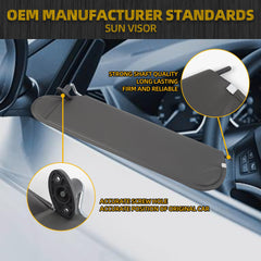 Left Driver & Right Passenger Side Sun Visor Without Light Compatible with Jeep Wrangler TJ 1997-2002 Sunvisor (Black)