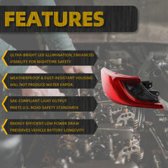 Left Driver Side LED Outer Tail Light Assembly Compatible With 2025-2026 Toyota Camry XLE XSE Rear Tail Lamp Replacement Replace 81560-AQ020