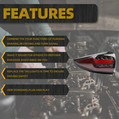 Left Driver Side Tail light Compatible With 2019-2024 Nissan Murano Full LED Rear Light Replace #26555-9UF0A