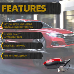 Right Passenger Side Door Mirror Compatible with Honda Accord Sport Hybrid EX 2018-2022 Power | Heated | Blind Spot Detection | 76208-TVA-A22, HO1321329, Side View Mirror (7Pins-Red)