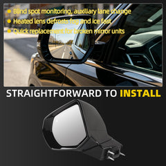 Dasbecan Side RearView Mirror Compatible with 2021-2024 Cadillac Escalade(ESV) Heated Blind Spot Power Folding Camera Puddle Light Driver Left Side Door Mirror Replace 84977470 (16Pin)
