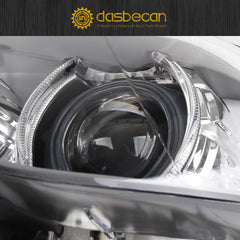 HID/Xenon W/O AFS Headlight Compatible With 2011-2013 BMW 5 Series 528i 535i 550i Left Driver Side Housing Chrome Clear Headlight Assembly Replaces# 63117203244