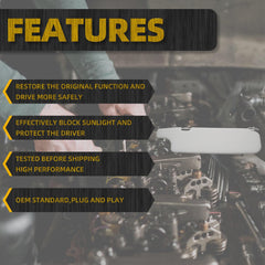 Left Driver Side Sun Visor W Mirror Compatible with 70 Series Land Cruiser Replaces# 74320-60300-A0 74310-90K11-08