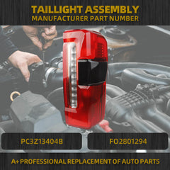 Tail Light Assembly Halogen Compatible With 2023-2025 Ford F250 F350 Super Duty (W/Blind Spot) Taillight Rear Lamp Right Passenger Side Replace PC3Z13404B