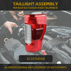 Right Passenger Side LED Tail Light Assembly Compatible with Ford F250 F350 F450 Super Duty 2017 2018 2019 Taillight Rear Lamp Replace KC3Z13404B Blind Spot Module Can be Installed