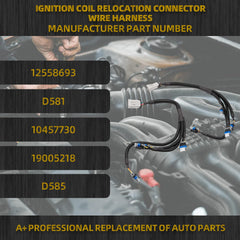 12558693 8 Ignition Coil Relocation Connector Wire Harness Compatible with Cadillac Escalade 2007-2016 Chevrolet Avalanche 2007-2013 OE#D581 10457730 19005218 D585 2pcs