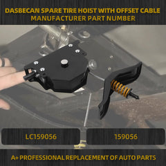 Upgraded Spare Tire Hoist with Offset Cable, Spare Tire Winch Carrier Compatible with RVs Trailers Trucks Motorhomes, Spare Tyre Holder, Spare Wheel Towing Winch Replaces# LC159056 159056