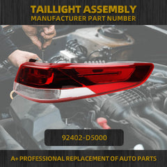 Right Passenger Side Outer Tail Light Assembly Compatible with Kia Optima 2016-2020 Replace 92402-D5000 Rear Taillight Lamp