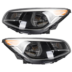 Halogen Headlight Compatible With Kia Soul 2014-2019 Left+Right Side Headlights Assembly Chrome Housing Replaces# 92101B2270 92102B2270 KI2502167 KI2503167(W/O Bulbs)