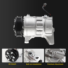 Dasbecan 23493251 A/C compressor with Clutch Compatible with Chevy Buick