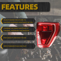 Right Passenger Side Taillight without Bulb Compatible with 21 22 23 Ford F150 XLT Rear Brake Lamp Incandescent Type Blind Spot Module Can Be Installed