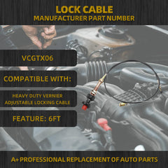 VCGTX06 6FT Vernier Adjustable Lock Cable with Buckle Compatible with Heavy Duty Vernier Adjustable Locking Cable