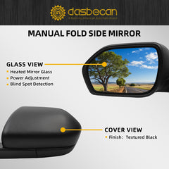 Dasbecan Driver Side & Passenger Side Mirror Heated Compatible with Ford Explorer