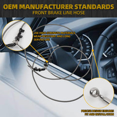 Front Flexible Brake Line Hose 72" Compatible with Can-Am Maverick X3 Turbo 2017 2018 2019 2020 2021 2022 2023 Replaces 705601495