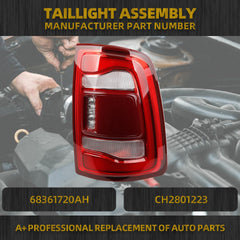 Tail Light Assembly LED Compatible With Dodge Ram 2500 3500 2019-2023 Rear Lamp Right Passenger Side 68361720AH (Red Cover)