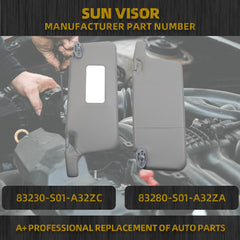 Left and Right Sun Visor Compatible with Honda Civic 1996-2001 iES CX DX EX EXR HX LX Gray Replacement