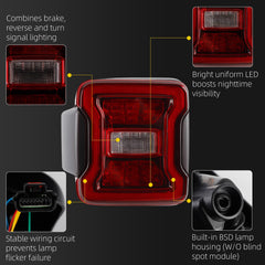 Dasbecan Tail Light Compatible With 2018-2026 Jeep Wrangler Driver Side