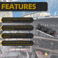 Q21-6012 Trucks HVAC Heater Climate Control Module Panel A/C Air Conditioning Control Switch Compatible with 2008-2015 Peterbilt 384 Cab Air Conditioning Controller Switch Replace# Q216012