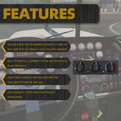 Q21-6119 A/C Heater Climate Control Module Pannel Compatible with Peterbilt Truck