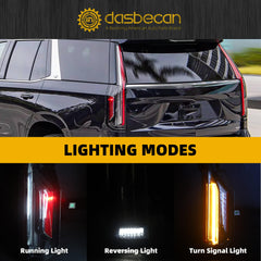 Left Driver Side LED Tail Light Compatible With 2021-2024 Cadillac Escalade ESV Replace 84989487 87866702 Rear Tail Lamp Taillight Replacement