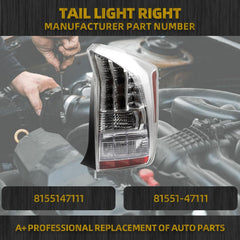 Right Passenegr Side Tail Light Compatible with 2010 2011 Toyota Prius Rear Tail Lamp Replaces# 8155147111