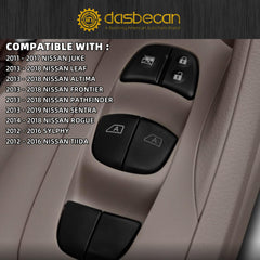 Master Power Window Switch Driver Side Compatible with Nissan Pathfinder Altima Frontier Leaf Juke 2010-2018, Door Main Control Button, with Blue Light