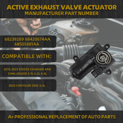 Active Exhaust Valve Actuator Compatible with 2015-2023 Charger/Challenger 5.7L 6.2L 6.4L, 2023 300C 6.4L Replace# 68239269 68505881AA