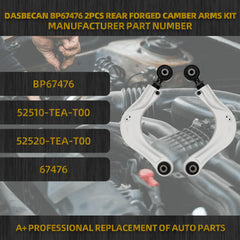 BP67476 2Pcs Rear Alignment Camber Arms Kit Compatible with Honda Civic Accord CR-V Insight 2016-2022 Left Right Adjustment Arms Replaces# 52510-TEA-T00 52520-TEA-T00 67476