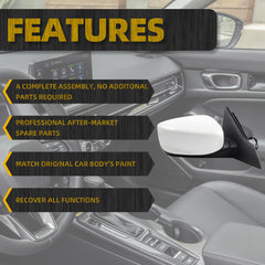 Passenger Right Side Mirror Compatible with 2013-2017 Honda Accord With Power Glass Replaces# 76208T2FA11 HO1321272 Outer Rearview Mirror White Color (3Pins)