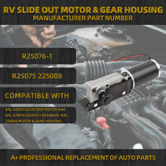 225008 RV Slide Out Motor & Gear Housing Compatible with BAL Accu-Slide Cable Slide Out System Repalce OE #R25076-1 R25075 Slide Out Motor Gearbox and 225008 Motor & Gear Housing