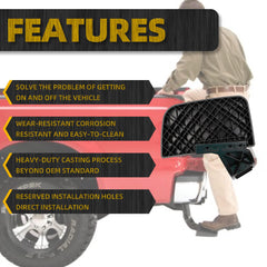 75330-01A Truck Bed Step Retractable Step Compatible with Ford F-250 F-350 Super Duty 2023 2024 2025 Folding Retractable Bed Step Bumper Step,Rear Step Replace# VPC3Z-17A958-A