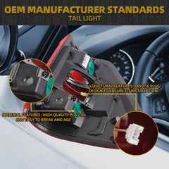 Right Passenger Side Taillight without Bulb Compatible with 21 22 23 Ford F150 XLT Rear Brake Lamp Incandescent Type Blind Spot Module Can Be Installed