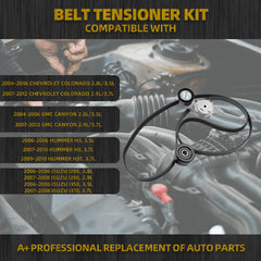 90K-38178A Serpentine Belt Drive Tensioner kit Compatible with 04-12 Chevy Colorado, GMC Canyon, 06-10 Hummer H3, 06-08 Isuzu i280/290/350/370 Replace# DBK060916A K060916A 36301 38178