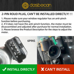 Front Right Passenger Side Power Window Regulator and Motor Assembly Compatible with Kia Optima 2014 2015 2.0L 2.4L Replaces 82481-2T510 82481-4C500 (6 Pins)