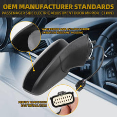 Right Passenger Side Mirror AssemblyCompatible with Ford Fusion 2016-2022 Rear view Mirror | Electric Adjustment | Black | Replace# FS7Z-17682-B,3Pins