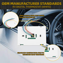 Digital Thermostat White Rv Thermostat Heat/Cool T-Stat Wall,Compatible Coleman 8330-336 337 338 339 368 386 Air Conditioner Thermostat Replace# 83303862 83303362