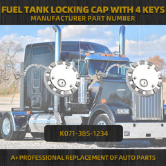 2Pcs Truck Parts Locking Aluminum Vented Diesel Fuel Cap for 3 1/2" Course Thread 5.5 TPI Compatible with Kenworth Freightliners Peterbilt Western Star Kenworth T660 Replaces# K071-385-1234