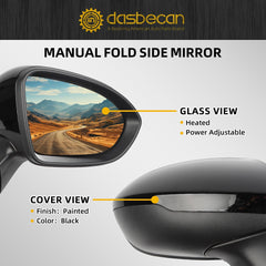 Right Passenger Side Mirror Compatible with Chevrolet Chevy Cruze 2016 2017 2018 2019 Power Glass Heated Rearview Door Mirror Assembly Replaces GM1321542 Black 5Pins