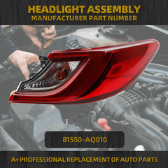 Right Passenger Side Halogen Outer Tail Light Assembly Compatible With 2025-2026 Toyota Camry LE SE Rear Tail Lamp Replacement Replace 381550-AQ010