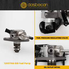 12697966 12688606 GDI High Pressure Fuel Pump Kit with Intake Manifold Gaskets & Fuel Feed Pipe, Compatible with Chevy Silverado Tahoe Suburban GMC Sierra Yukon Escalade 2014-2020