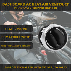 FR3Z-19893-AD Dashboard AC Heater-Air Outlet Louver Vent Compatible with Ford 2015-2023 Mustang Shelby GT350