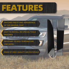 926-449 Pair B Pillar Door Outer Trim Molding Compatible with Ford Explorer 2011-2016, Replace# 926-448 BB5Z-7820555-BB, Gloss Black (2PCS)