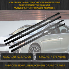 5727A005 Weatherstrip Compatible with Mitsubishi Vehicle 2008-2017 Lancer Accessories Replace# 5727A006 5757A017 5757A018(2*Front&2*Rear)