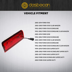 923-290 Center High Mount Stop Light Compatible with Ford E150 E250 E350 E450 E550 Econoline 1992-2018 Replaces 6C2Z13A613B F2UZ13A613B XC2Z13A613BA