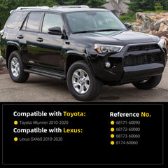 4PCS Inner Door Window Molding Trim Weatherstrip Compatible with Toyota 4Runner Lexus GX460 2010-2020 Replaces# 68171-60090 68172-60080 68173-60060 Front Rear Weather Strip Seal Belt