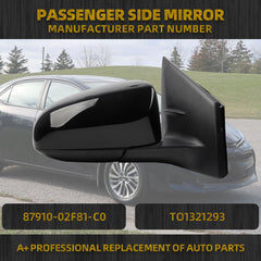 Right Passenger Side Mirror Compatible with Toyota Corolla 2014-2019 Power Glass Manual Folding Non-Heated Paint to Match Door Mirror Assembly Replaces TO1321293 Black 3Pins