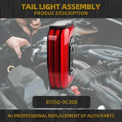 Right Passenger Side Tail Light Assembly Rear Lamp LED Type Sequential Pattern Compatible with 2022 2023 2024 2025 Toyota Tundra 81550-0C200 (5 PIN)