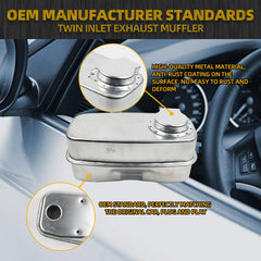 Twin Inlet Exhaust Muffler Compatible With MTD Cub Cadet LT-1018 LT-1022 LT-1024 RZT50 RZT54 RZT42 RZT50KH Replace# 751-0616B 951-0616B