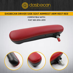 Front Driver Side Seat Armrest Compatible with Fiat 500 2016 2017 2018 2019 Red Left Adjustable Arm Rest Replace# 6BV31KRLAA