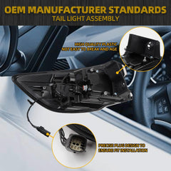 Tail Light Assembly LED Compatible With 2020 2021 2022 Ford Escape Taillight Rear Lamp Right Passenger Side LJ6Z-13404-E